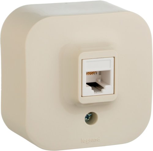 Розетка компьютерная накладная Legrand Quteo 1-м. RJ45 5e слоновая кость картинка